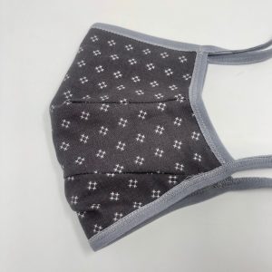 Tie Back Mask - Crosses (dark/light grey)