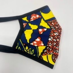 Tie Back Mask - Jigsaw (blue/yellow/orange)