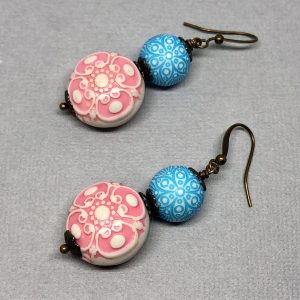 Scrollwork (Pink, Teal)