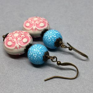 Scrollwork (Pink, Teal)