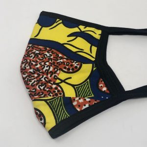 Tie Back Mask - Jigsaw (blue/yellow/orange)