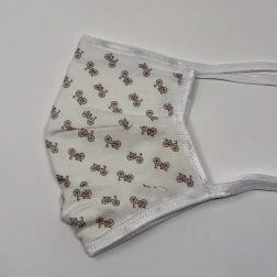 Tie Back Mask - Bikes (ivory/tan)