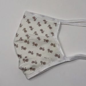Tie Back Mask - Bikes (ivory/tan)