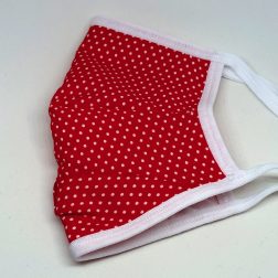 Tie Back Mask - Polka Dots (red)