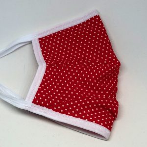 Tie Back Mask - Polka Dots (red)