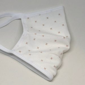 Tie Back Mask - Crosses (ivory/tan)