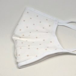 Tie Back Mask - Crosses (ivory/tan)