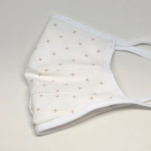 Tie Back Mask - Crosses (ivory/tan)