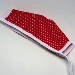 Tie Back Mask - Polka Dots (red)