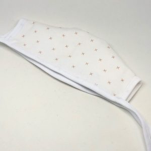 Tie Back Mask - Crosses (ivory/tan)