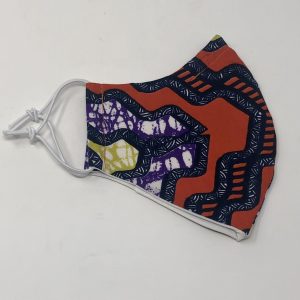 Ear Loop Mask - Jigsaw (orange, purple, yellow)
