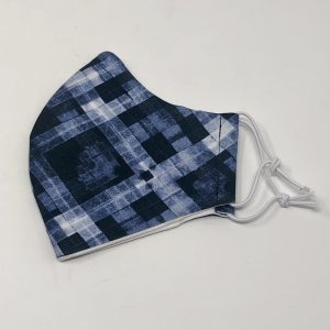 Ear Loop Mask - Indigo Cubist