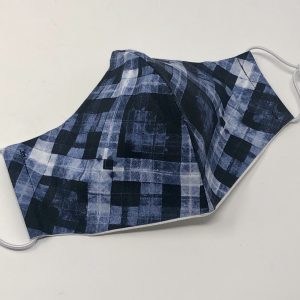 Ear Loop Mask - Indigo Cubist