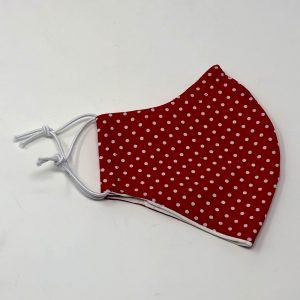 Ear Loop Mask - Polka Dots (red)