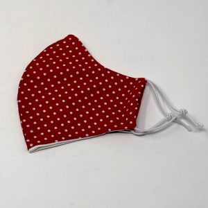 Ear Loop Mask - Polka Dots (red)