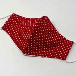 Ear Loop Mask - Polka Dots (red)