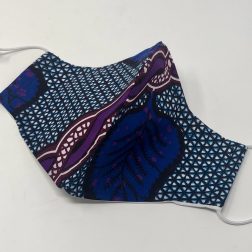 Ear Loop Mask - Jigsaw (purple, blue)