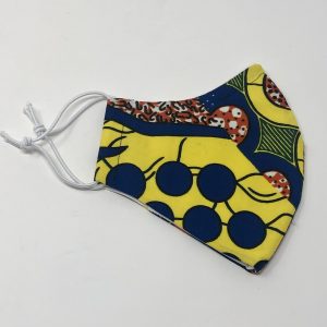 Ear Loop Mask - Jigsaw (blue, yellow, orange)