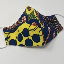 Ear Loop Mask - Jigsaw (blue, yellow, orange)