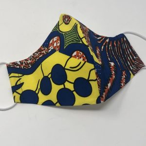 Ear Loop Mask - Jigsaw (blue, yellow, orange)