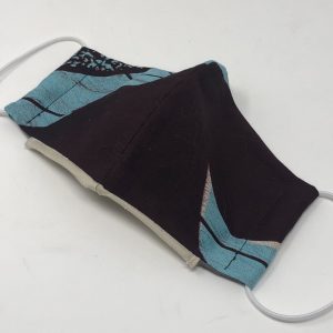 Medium Child Ear Loop Mask - blue curl
