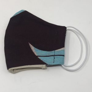 Medium Child Ear Loop Mask - blue curl