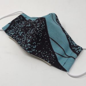 Medium Child Ear Loop Mask - blue speckle