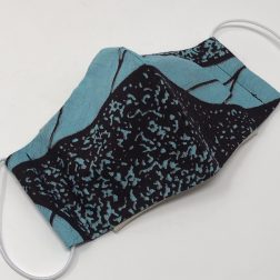 Medium Child Ear Loop Mask - blue speckle