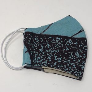 Medium Child Ear Loop Mask - blue speckle