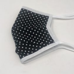 Tie Back Mask - Polka Dots (black)