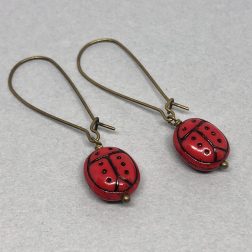 Vintage Glass Ladybird Earrings