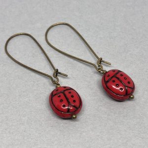 Vintage Glass Ladybird Earrings