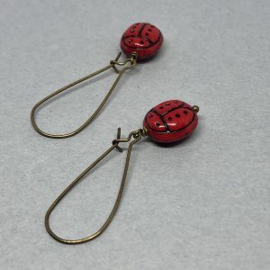 Vintage Glass Ladybird Earrings