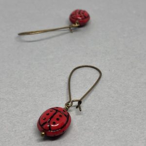 Vintage Glass Ladybird Earrings