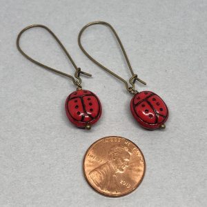 Vintage Glass Ladybird Earrings