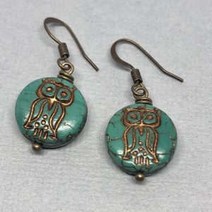 Vintage Coin Owl Earrings