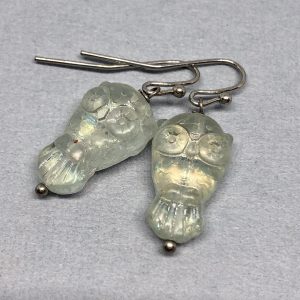 Vintage Glass Owl Earrings