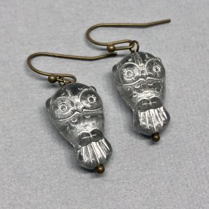 Vintage Glass Owl Earrings