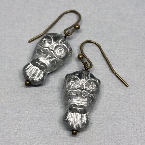 Vintage Glass Owl Earrings