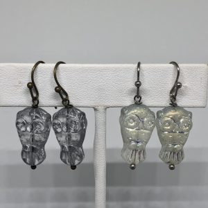 Vintage Glass Owl Earrings